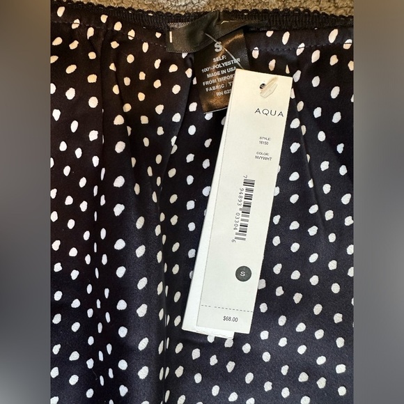 NWT Aqua Navy and White Polka Dot Midi Skirt - Picture 4 of 7